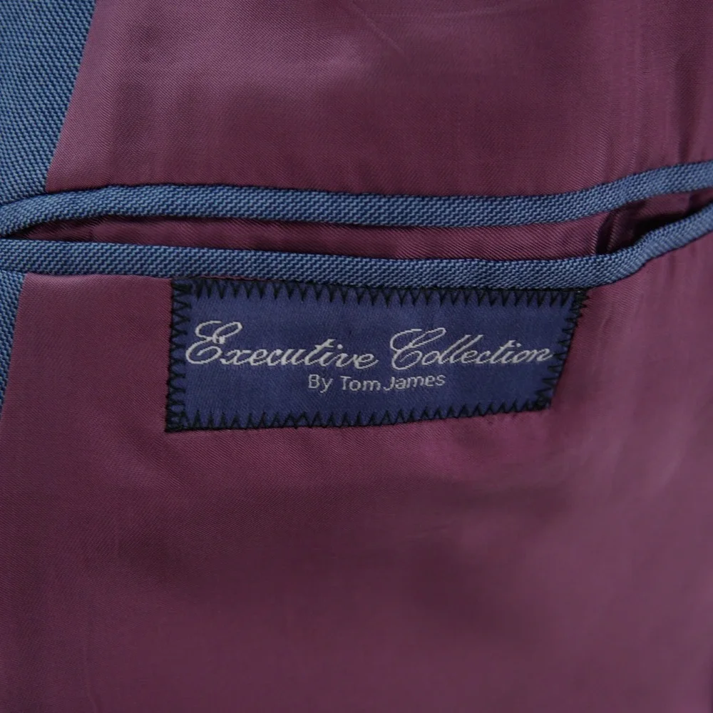 Tom James Executive Collection Bespoke Wool Sharkskin Blazer 42R